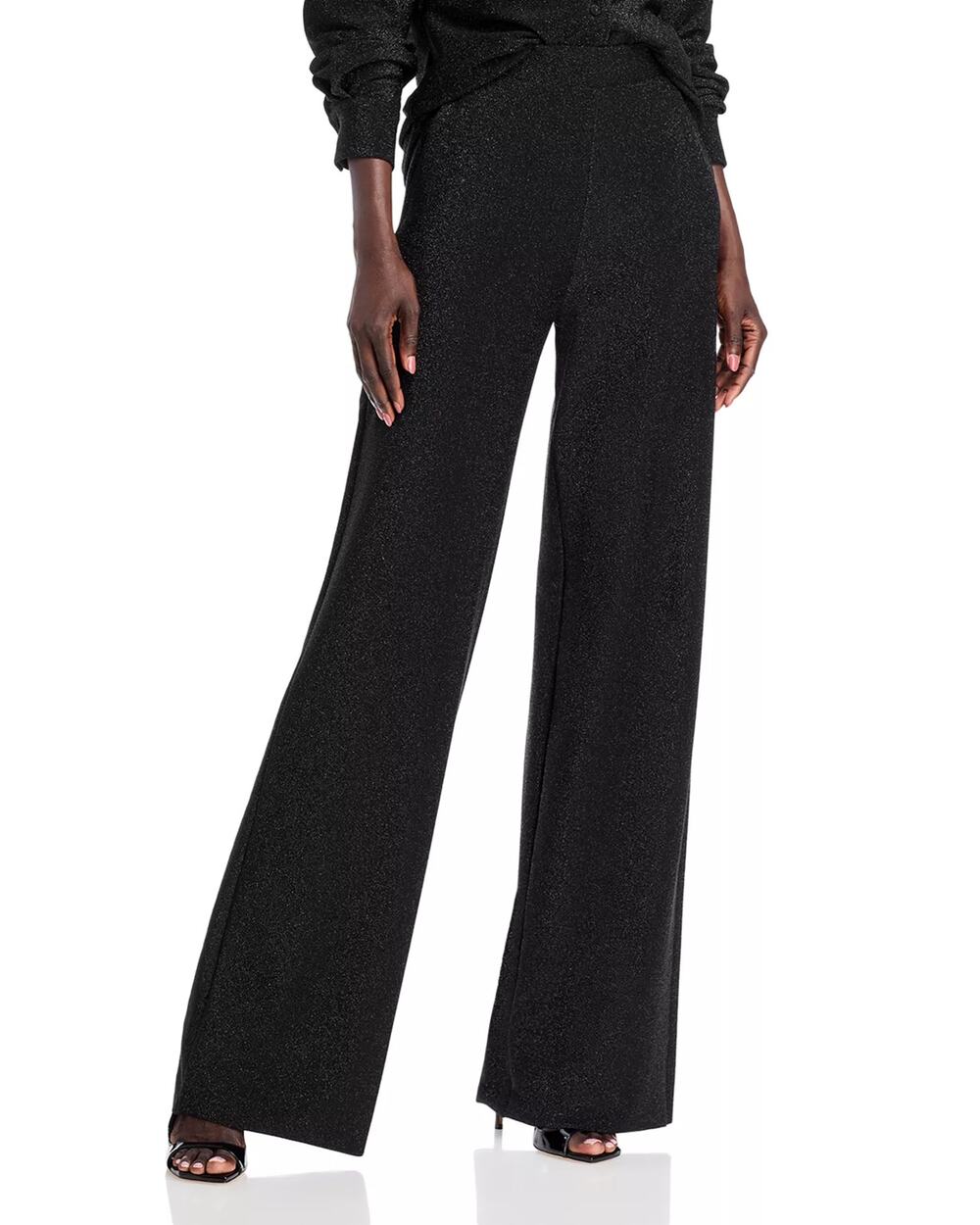 Chiara Boni La Petite Robe Women Black Lurex Starry Knit Nazife Pants Size US 6